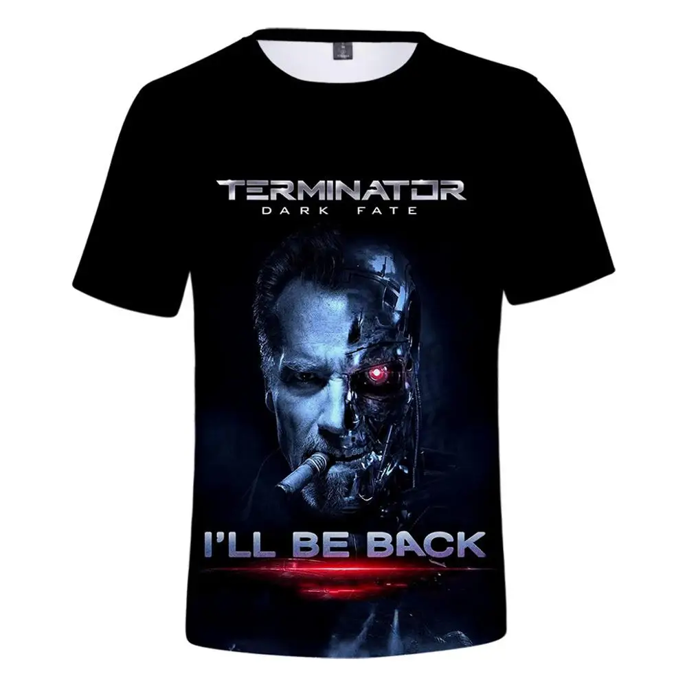 Новинка 2019 футболки с цифровой 3D печатью Terminator: Dark Fate коротким рукавом для