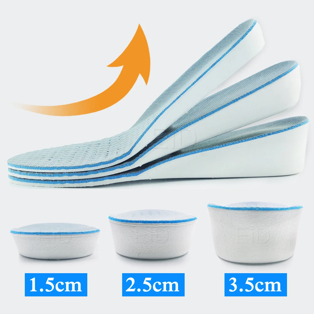 EiD Height increase insoles for men/women 1/2/3.5 cm up invisiable arch support orthopedic Elevator insoles shock absorption Pad