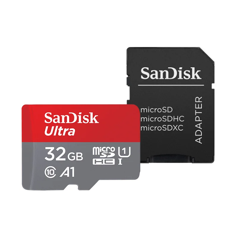 Двойной Флеш-накопитель SanDisk 128GB карты памяти A1 микро sd карты Class10 64 ГБ 32 ГБ оперативной памяти, 16 Гб встроенной памяти, tf карта с адаптером селфи-стик до 98 МБ/с. флеш-карта