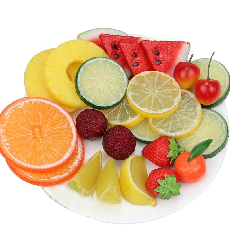 

Праздничные товары Искусственные цветы аксессуары пластиковые фрукты моделирование лимон клубника модель арбуза, Декорации для 27 шт./лот