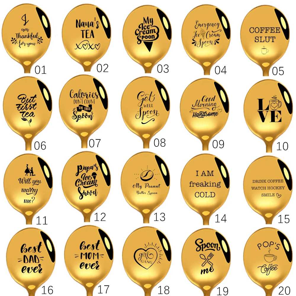 Кофейная ложка из нержавеющей стали индивидуальная надпись подарок для пар