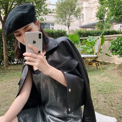 MESHARE Women New Fashion Genuine Real Sheep Leather Jacket G38