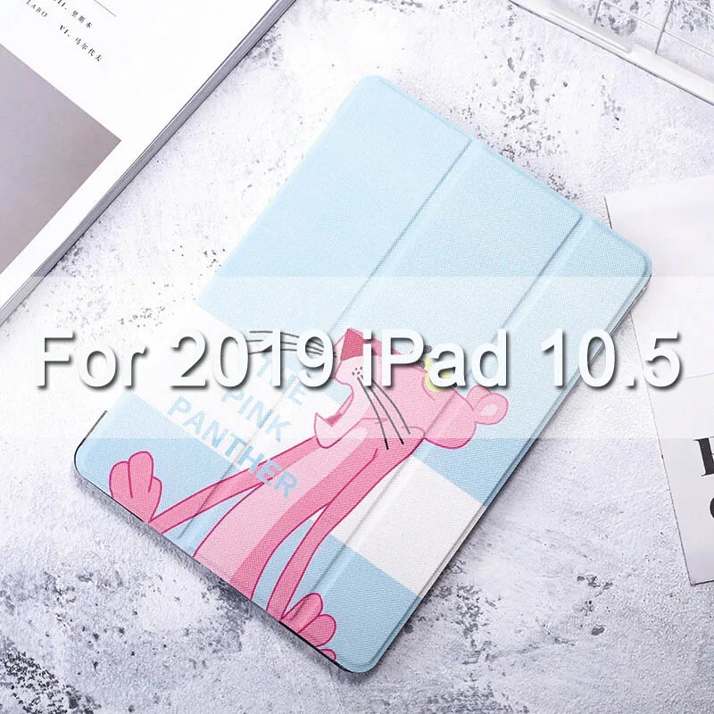 Ультратонкий легкий розовый чехол с рисунком для нового iPad 9,7 iPad 10,2 10,5 Funda Stander Smart Cover для iPad Air1 Air2 A1474 - Цвет: Blue for 2019 10.5