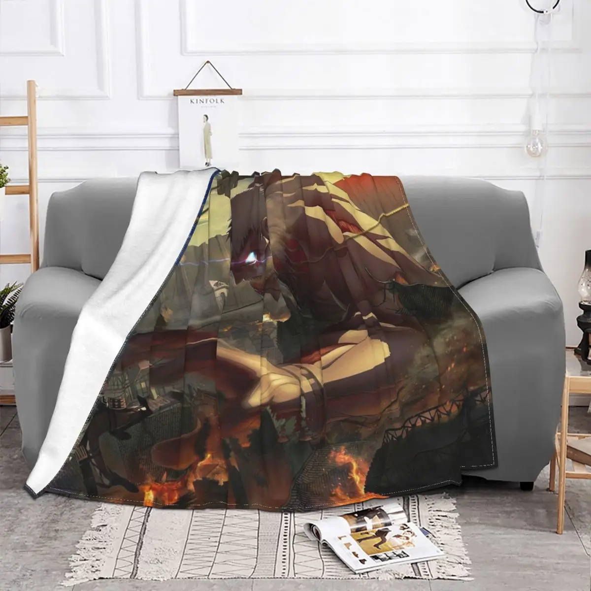 

Одеяло «атака на Титанов», зимнее флисовое аниме одеяло, переносное покрывало для дома и путешествий