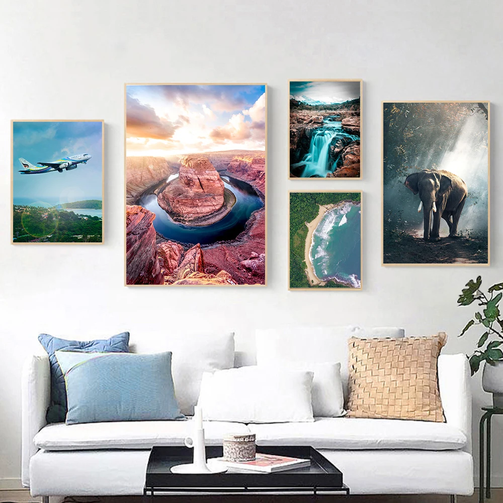 Картина на холсте в скандинавском стиле настенный постер с изгибом подковы