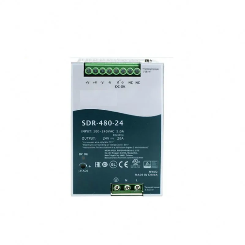 

480W Single Output Industrial DIN RAIL with Power Supply SDR-480-24