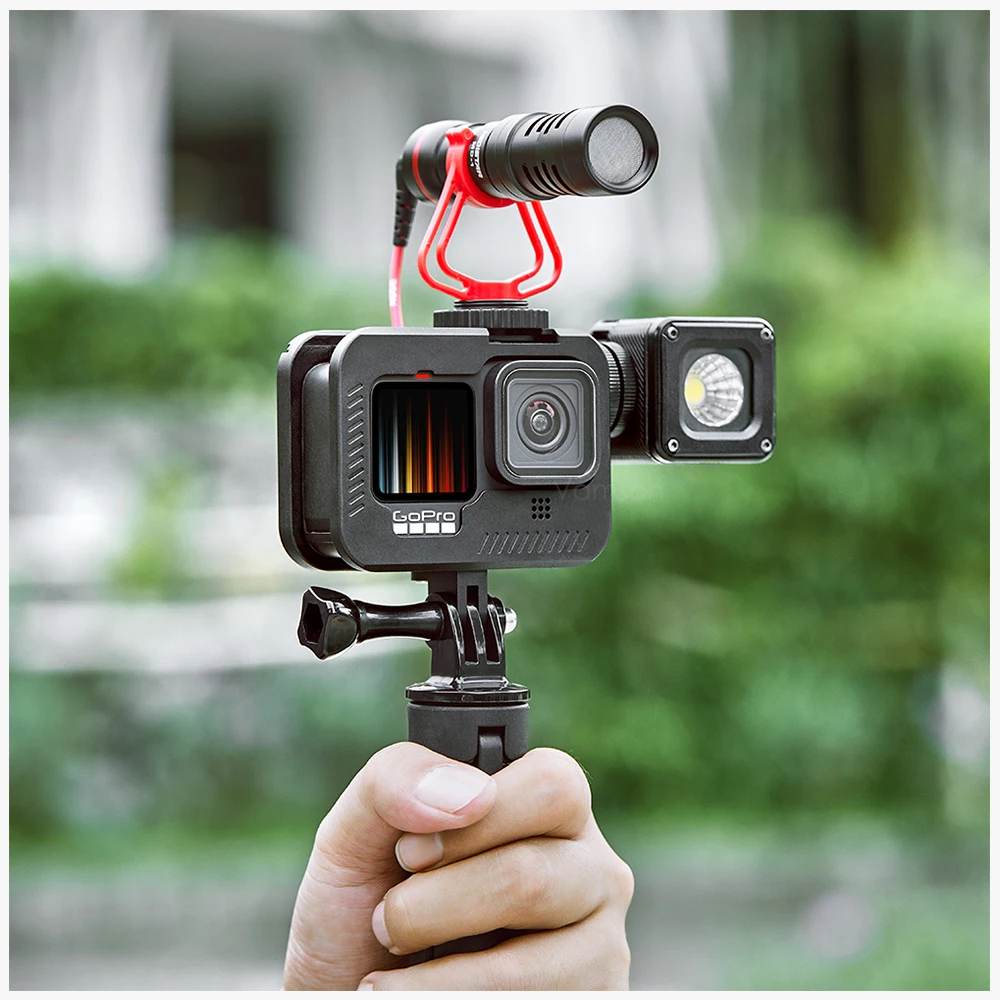 Vamson CNC Aluminum Case for GoPro Hero 9 Black Metal Cage Protective Case for Go Pro Hero9 Accessories VP663