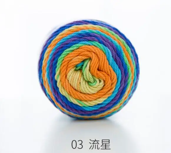 3 шт. * 50 г Мерсеризованный хлопковый Плетеный свитер ручной работы окрашенный