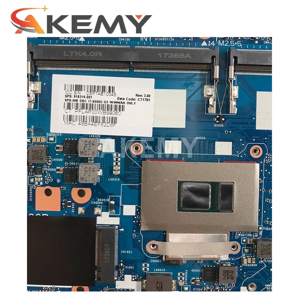 Verkaufen Akemy Für 850 G3 840 G3 Laptop Motherboard 918318-601 918318-501 918318-001 6050A2892401-MB-A01 SR2F0 I5-6300U CPU 100% Test