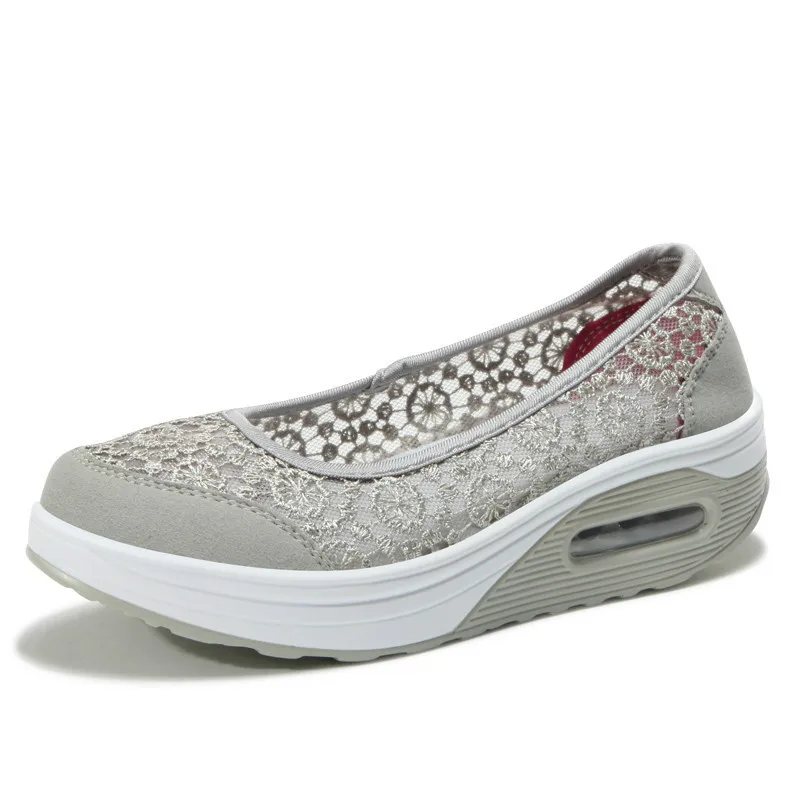 Platform Walking Shoes Women Slip on 2020 New Spring Summer Flats Female Soft Zapatos De Mujer Lace Loafers Ladies Air Cushion