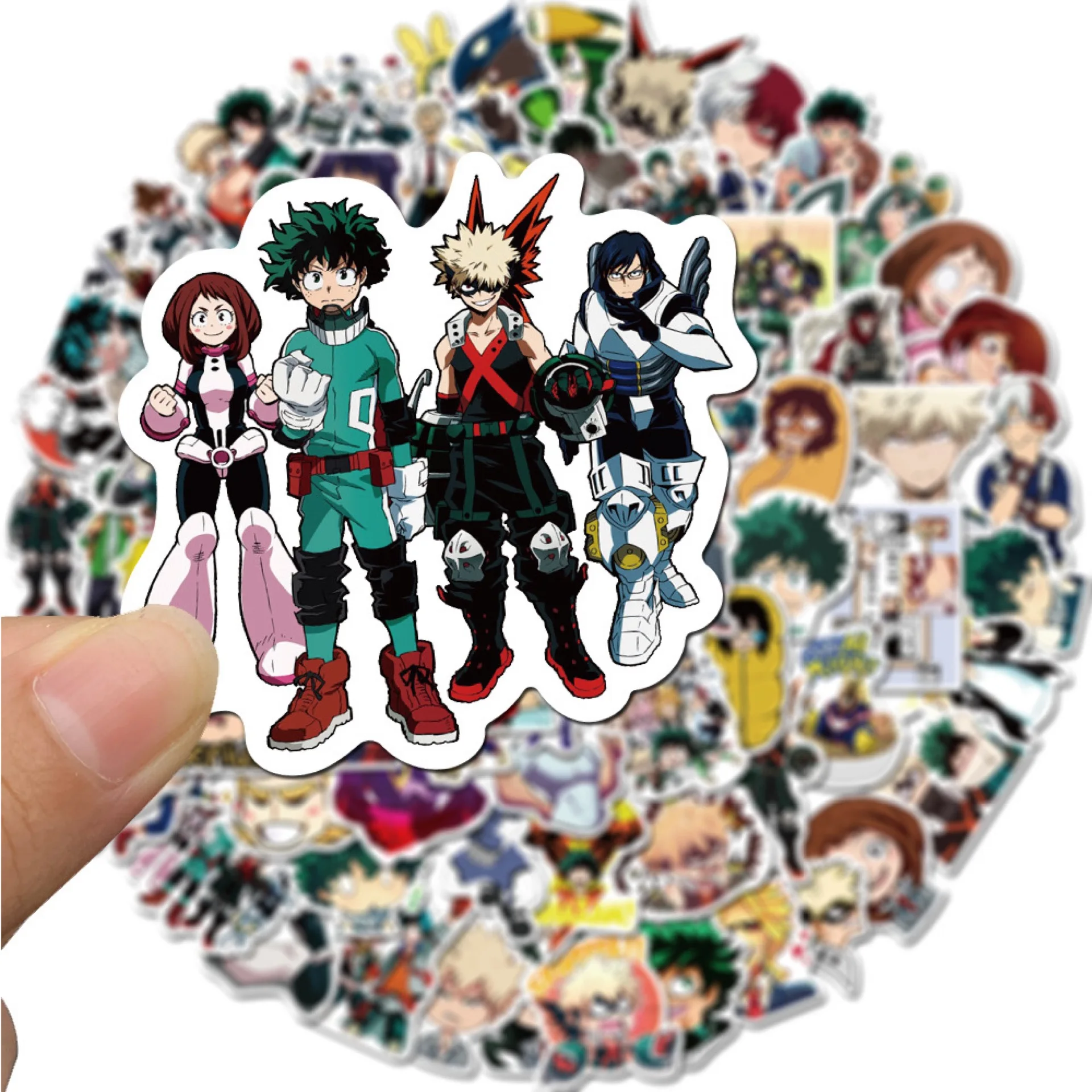 Pegatinas de My Hero Academia para Izuku Midoriya de Skateboard, pegatinas de My Hero Academia para ordenador port&aacute;til, pegatinas Boku No Hero Academia Personaje de Anime, 10/50/100 Uds.-3