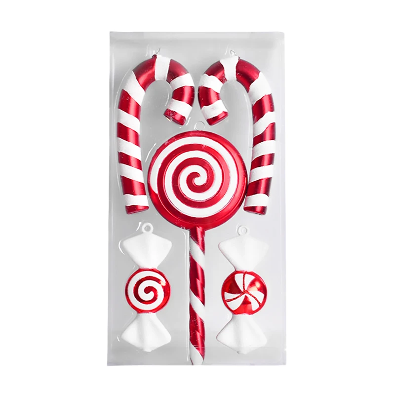 large christmas decorations red and white candy lollipop small stick combination decoration home decoration party decoration free global shipping