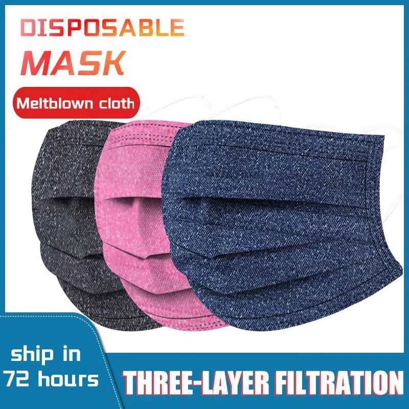 

10/50/100/500pcs Disposable Face Mask 3 Layers Filter Anti Dust Smog Earloops Breathable Gauze Masks Pink Adult Face Mouth Masks