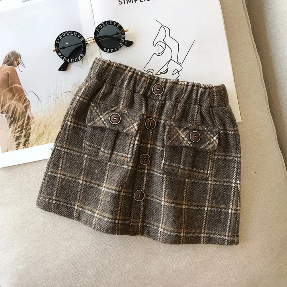 Осенние шорты для маленьких девочек декоративная юбка с пуговицами модные