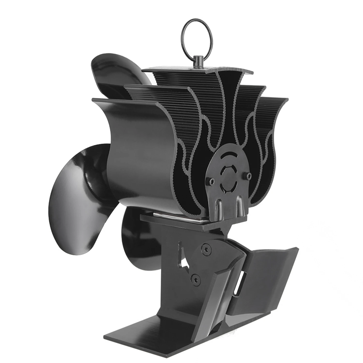 

Black Fireplace 4 Blades Heat Powered Stove Fan Log Wood Burner Ecofan Quiet Home Fireplace Fan Efficient Heat Distribution