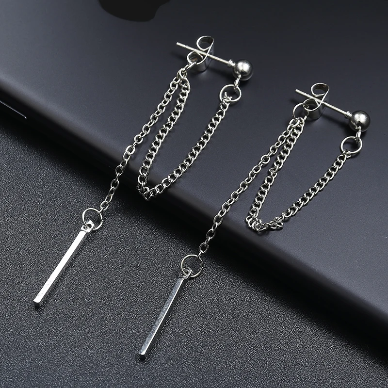 Корейские ювелирные серьги с кисточками, модные длинные серьги в стиле ретро, серьги с металлической текстурой, опт, висячие серьги