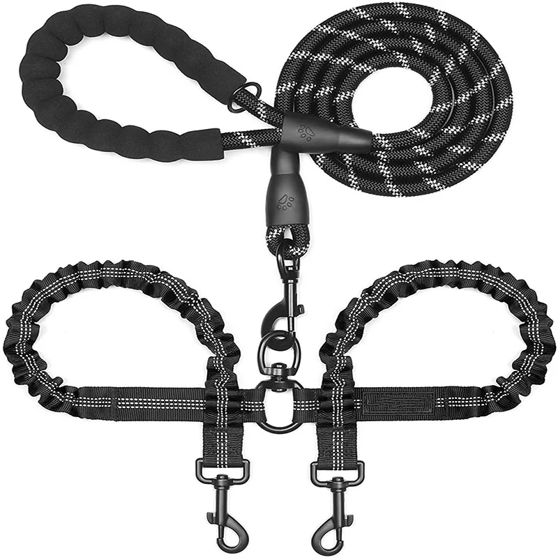 

Pet Outdoor Dog Double Leash Adjustable Pet Walking Running Reflective Nylon Dog Leash Medium and Large Dog pet Accessories