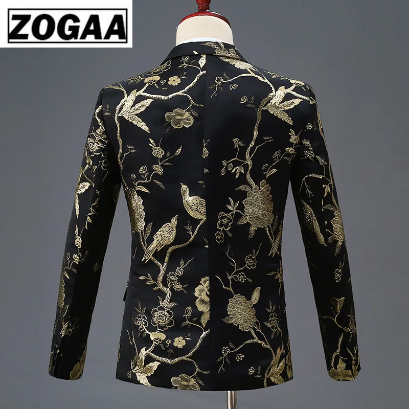 ZOGAA Новый дизайн Мужская Стильная Вышивка Королевский синий зеленый красный