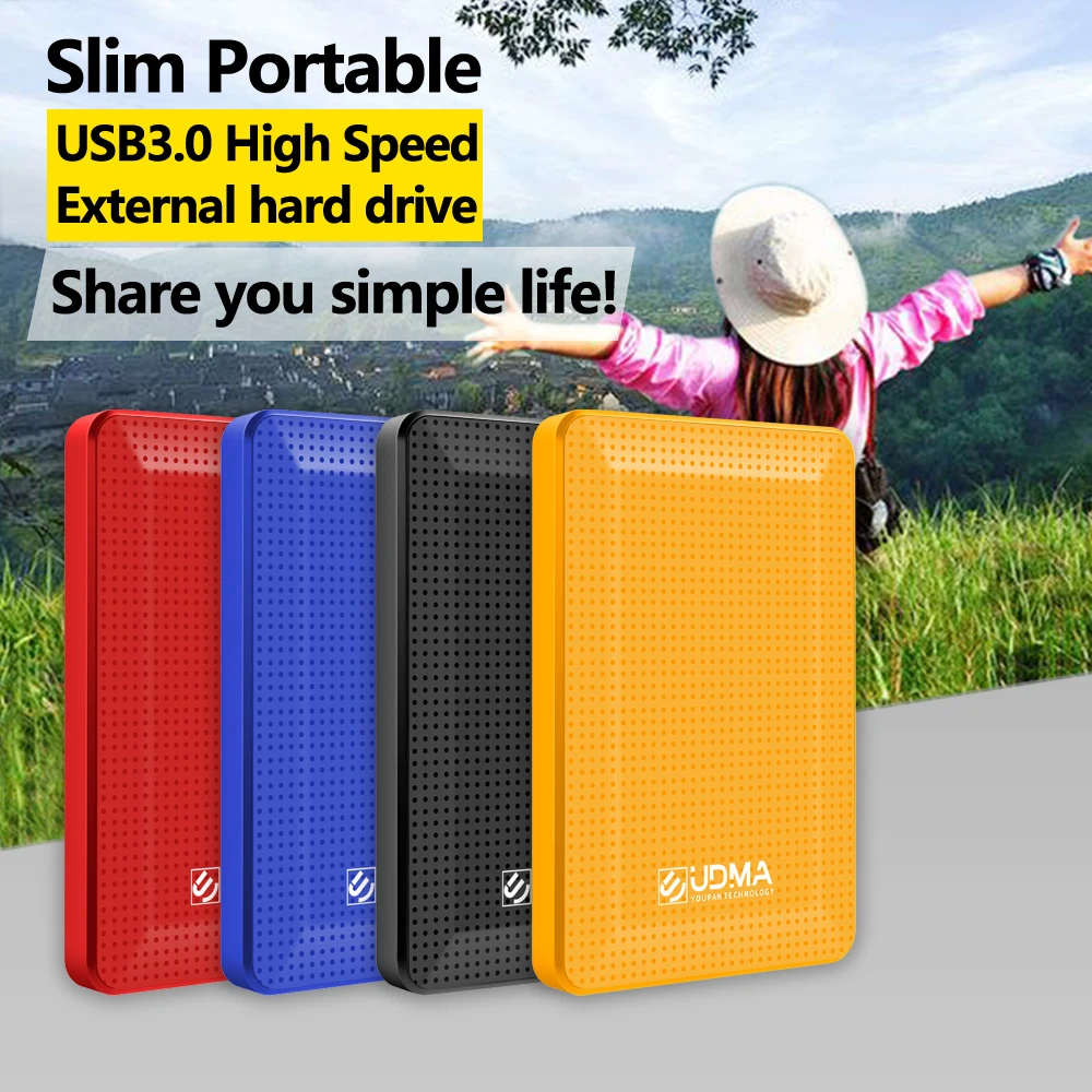 UDMA 2.5'' External Hard Drive Disk USB3.0 HDD 1TB 2TB Portable HDD Storage for PC, Mac,Tablet, Xbox, PS4,TV,TV box 4 Color