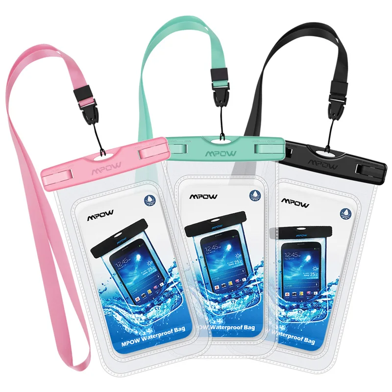 pink green black 3 шт./лот Mpow 6,5 дюймов IPX8 водонепроницаемый чехол Универсальный чехол для телефона для плавания и фотосъемки под водой для Xiaomi 8 iPhone X Xs Max - Цвет: pink green black