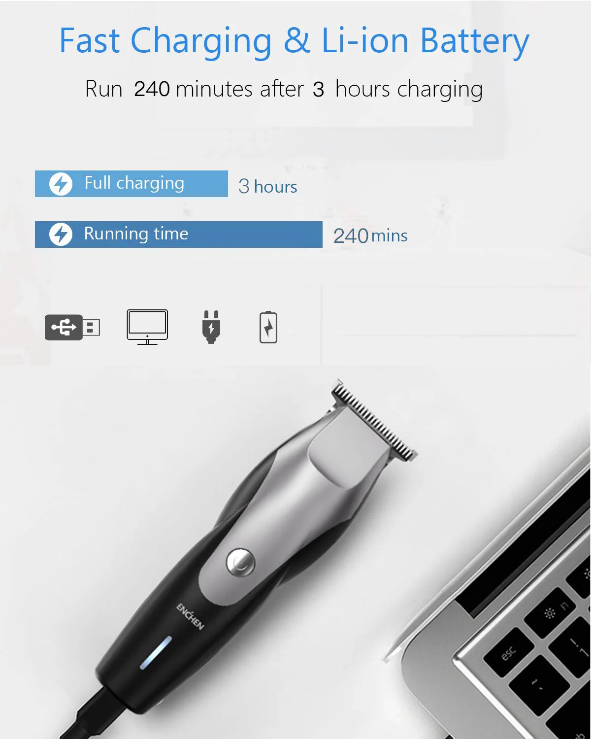 

Hair Clipper Beard Trimmer Kit For Men Cordless Hair Mustache Trimmer Hair Cutting Groomer Kit Precision Trimmer USB Rechargeab