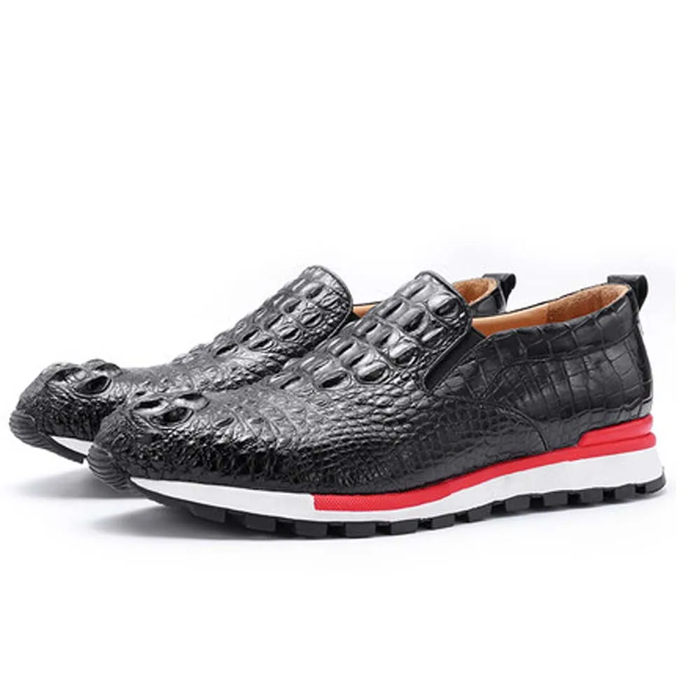 

piliyuan crocodile leather men shoes male crocodile skull Round head Men's shoes leisure male shoes trend Leather shoes