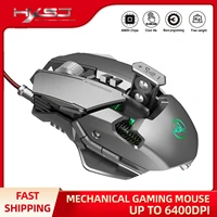 professional rgb gaming mouse 6400dpi usb 7 buttons mouse gamer programmable mice led optical usb wired game mice for laptop pc