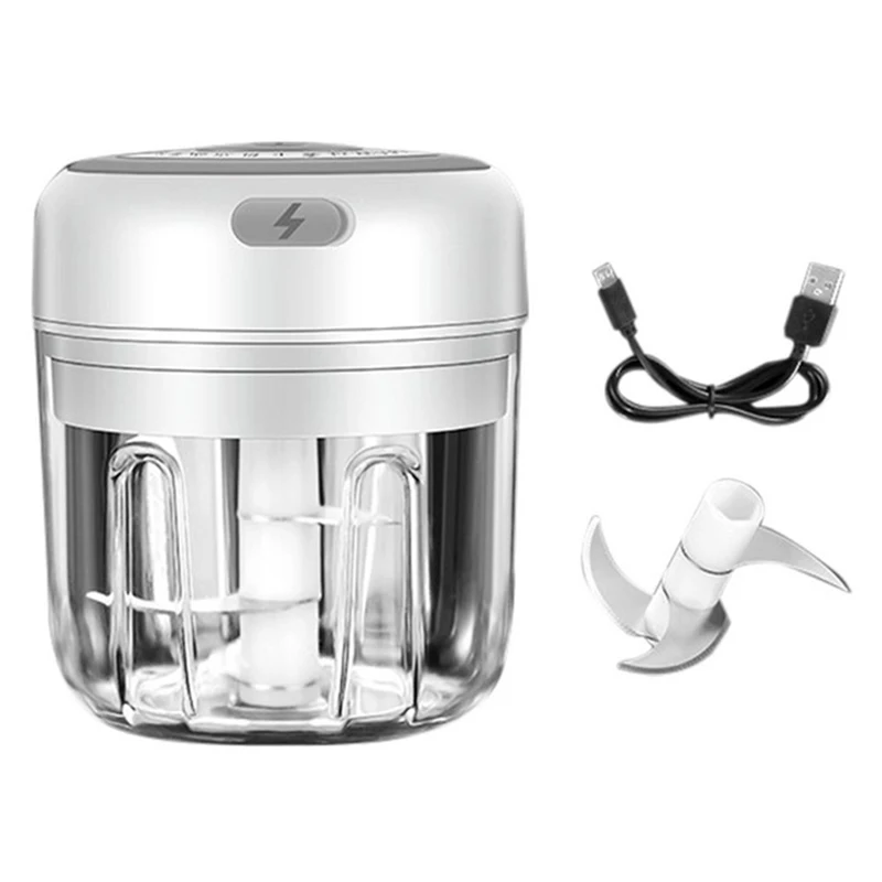

100/250ml Mini Electric Garlic Masher Sturdy Durable Mini Crusher Chopper USB Charging Smart Electric Vegetable Chopper Kitchen