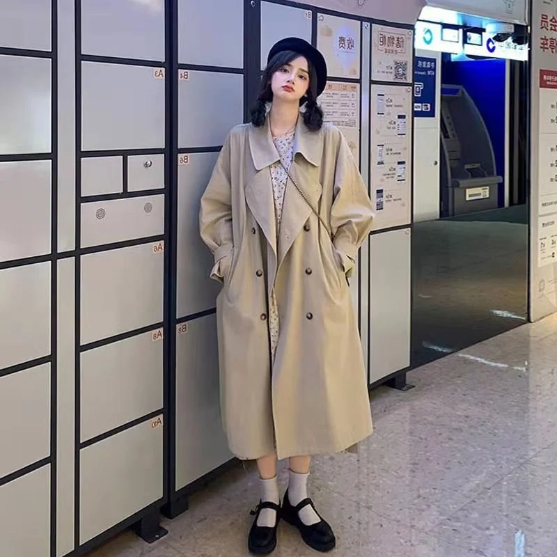 Тренчкот для ранней осени женская маленькая осенняя одежда новинка 2021 большие