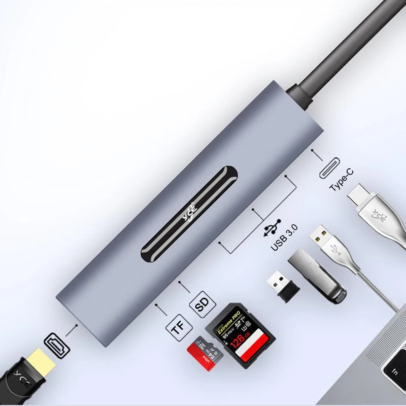 USB C HUB 7 in 1 Baolyda HDMI VGA адаптер 9в1 usb type C к HDMI 4K для samsung Dex станция для Galaxy S10/S9/S8 Note 9/8 USB C док-станция для MacBook - Цвет: USB C HUB 7 in 1