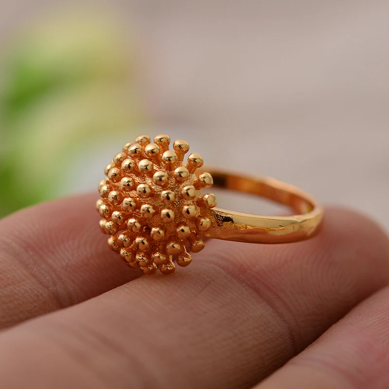 Свадебное кольцо для женщин и девочек маленькое Золотое в арабском стиле с