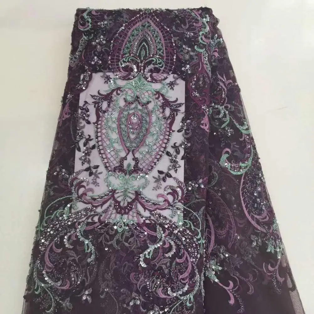 Роскошное вышитое бисером Кружевное французское свадебное платье ручной работы