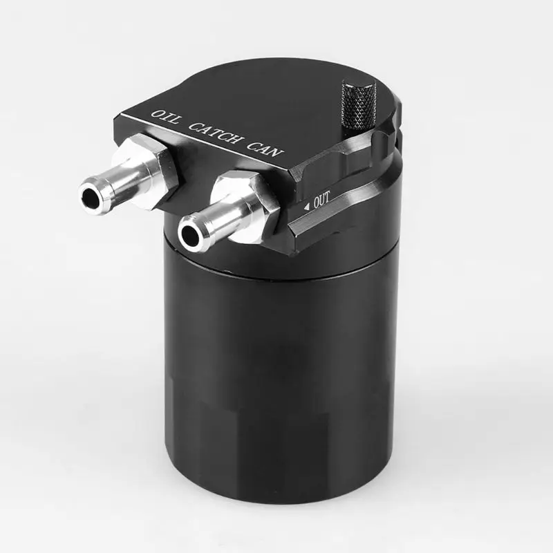 

Q9QD Universal Car Oil Catch Can Tank with Breather Compact Dual Cylinder Polish