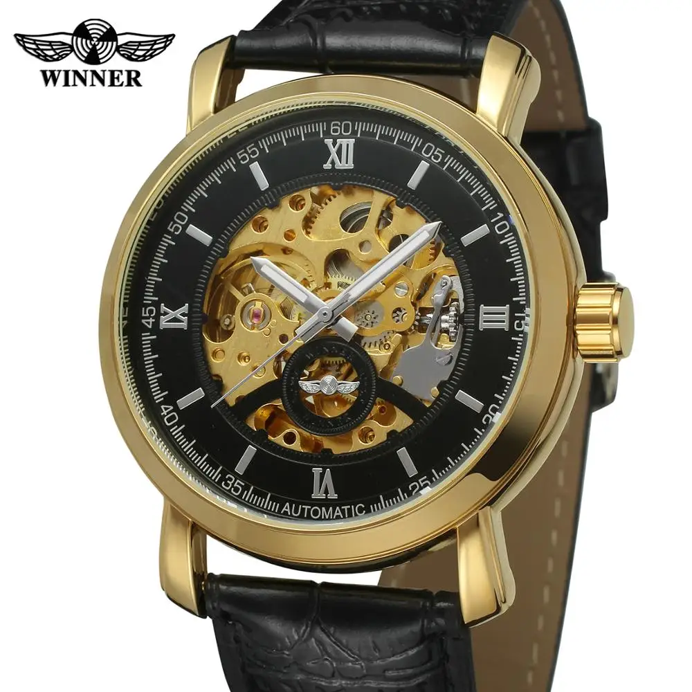 Часы наручные Winner Мужские механические брендовые Роскошные автоматические с