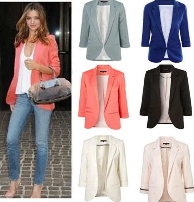 

2021 office suits for women plaid suit women fashion cardigan jacket casual Black za white blazer women