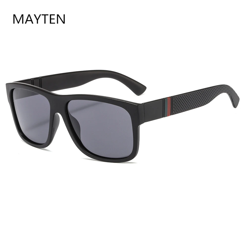 

MAYTEN 2021 NEW Classic Polarized Sunglasses Men Women Driving Square Frame Sun Glasses Male Eyewear Stripe Temple New Design