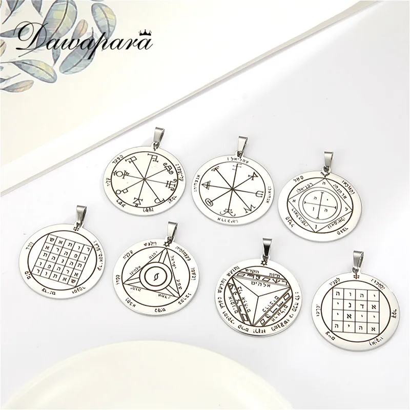 Dawapara Pentacle of Saturn Solomon Accessories Attracting Money Business Talisman Pendant for Necklace Stainless Steel Jewelry | Украшения
