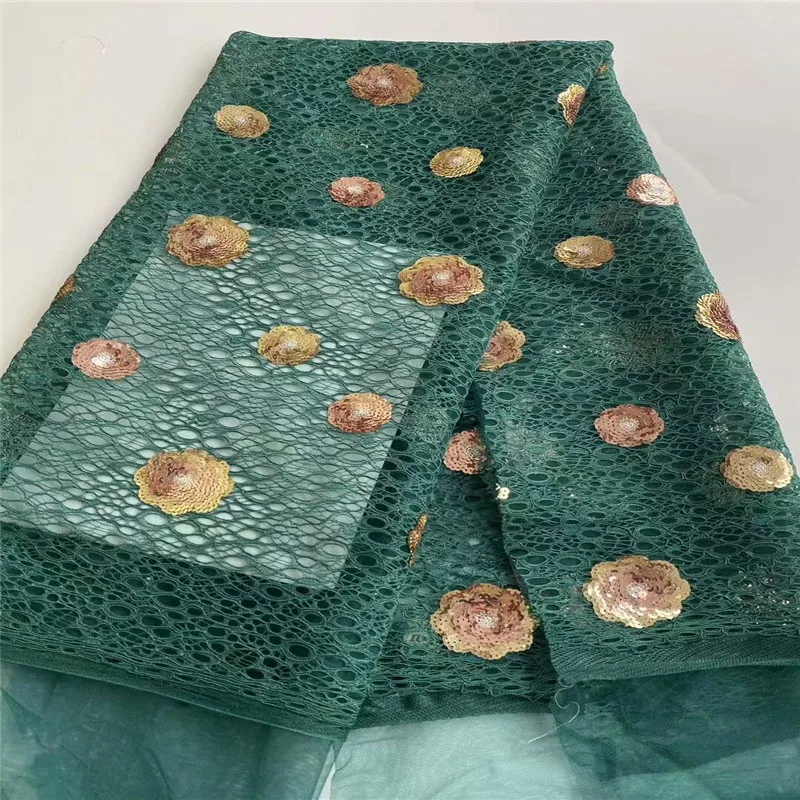 2020 новая красная/Золотая африканская кружевная ткань нигерийский гипюр с