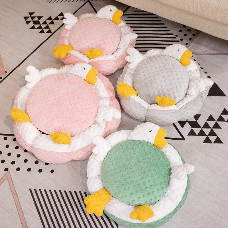 

42/50CM Cute Funny Goose Plush Cushion Full Stuffed Soft Animal Seat Home Indoor Winter Floor Chair Pillow Cushion for Girls