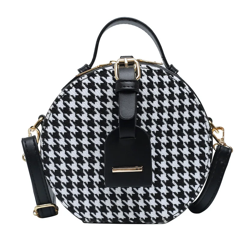 

2021 New Arrivals Women's PU Leather Shoulder Bags Circular Shape Design Multiple Choice Pattern Original Girl's Shopping Bag