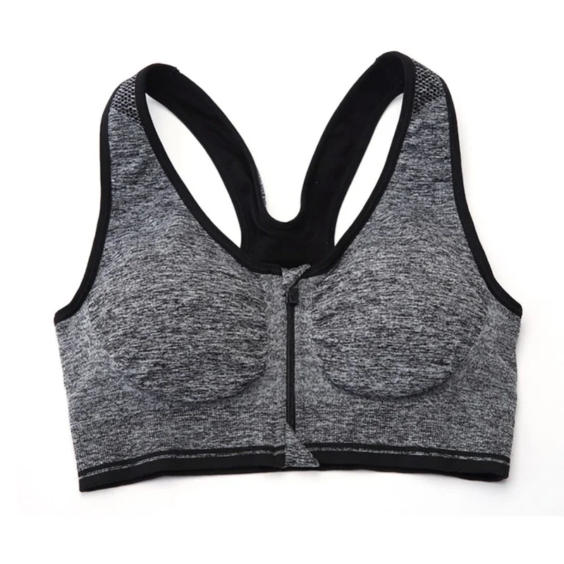 

2021 сексуальный женский спортивный эластичный бесшовный топ для тренировок на молнии спереди, спортивный бюстгальтер для занятий на открыт...