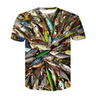 2021 мужские летние новые 3D много рыбы, Веселая футболка с О-образным вырезом, Повседневные Дышащие высокого качества с короткими рукавами для мужчин на каждый день; Топ; Футболка