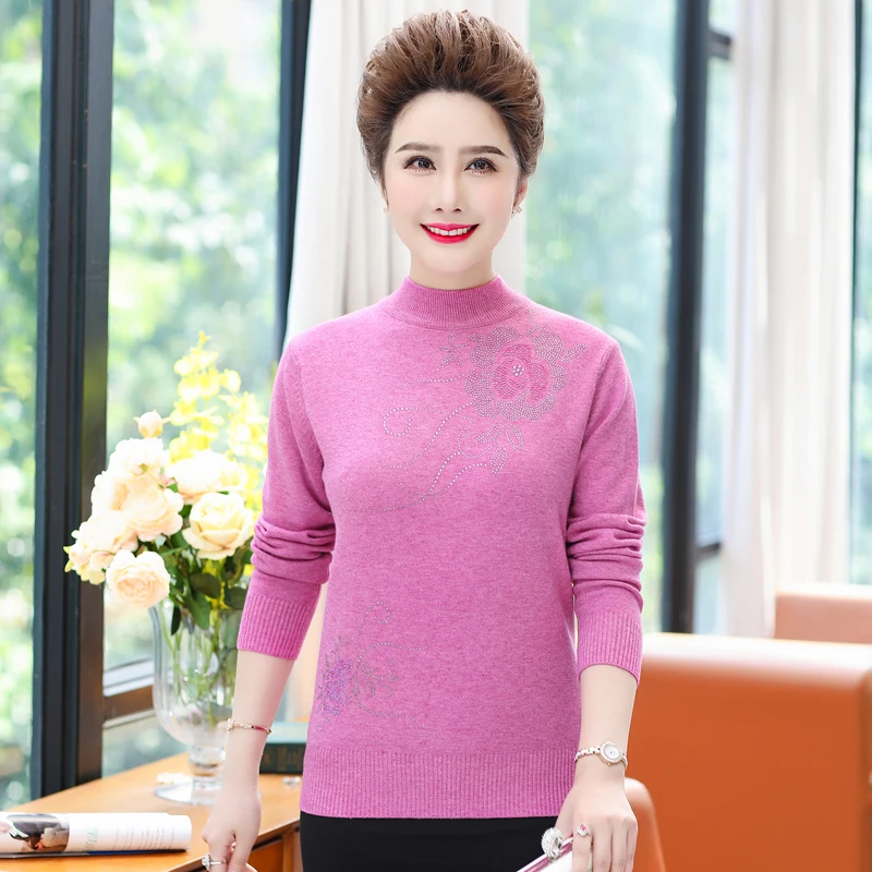 Новинка весна-осень 2020 Женский пуловер с высоким воротником свитер вязаные топы