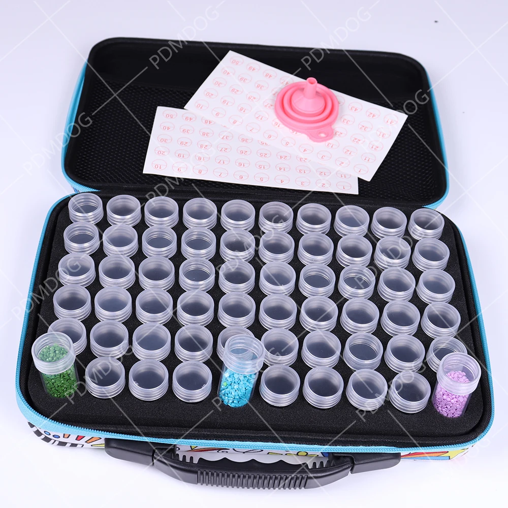 

60 Bottles diy Diamond Painting tools Box Accessories Storage Carry Case diamant painting tools Container Bag Embroidery Mosaic