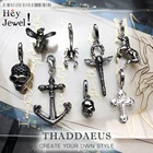 Подвеска в виде черепа, якоря, Креста, европейская бижутерия, хороший подарок в стиле панк-клуба, серебро 925 пробы, подходит для модных сумок, браслетов, аксессуары