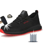 Рабочие ботинки со стальным носком и воздушной сеткой, 2021, дышащие рабочие ботинки, Мужская безопасность, легкие непробиваемые защитные ботинки, Прямая поставка, Лидер продаж