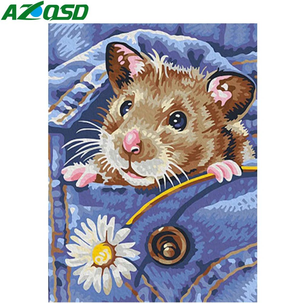 

AZQSD DIY Diamond Art Painting Mouse Cartoon Picture Of Rhinestones Diamond Embroidery Animals Mosaic Children's Room Decor