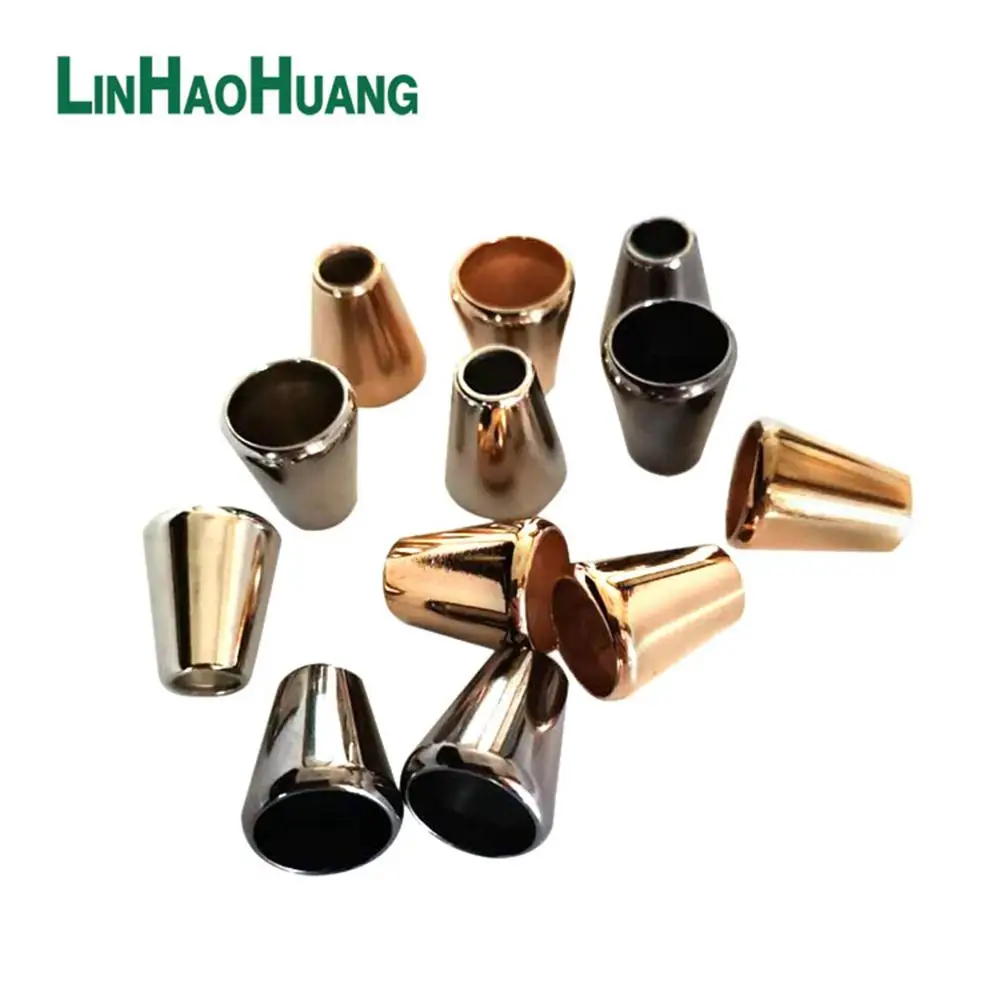 

100pcs/lot metal zinc alloy bell stoppers cord ends lock nickle black gold for 5.5mm bungee cord free shipping Stopper-10MM