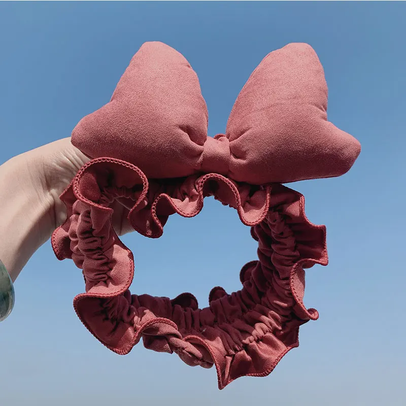 

Wavy Side Hairbands Women Big Bow Headband DIY For Makeup Hair Band Solid Color Elastic Wash Face Hair Bands Hair Accessories