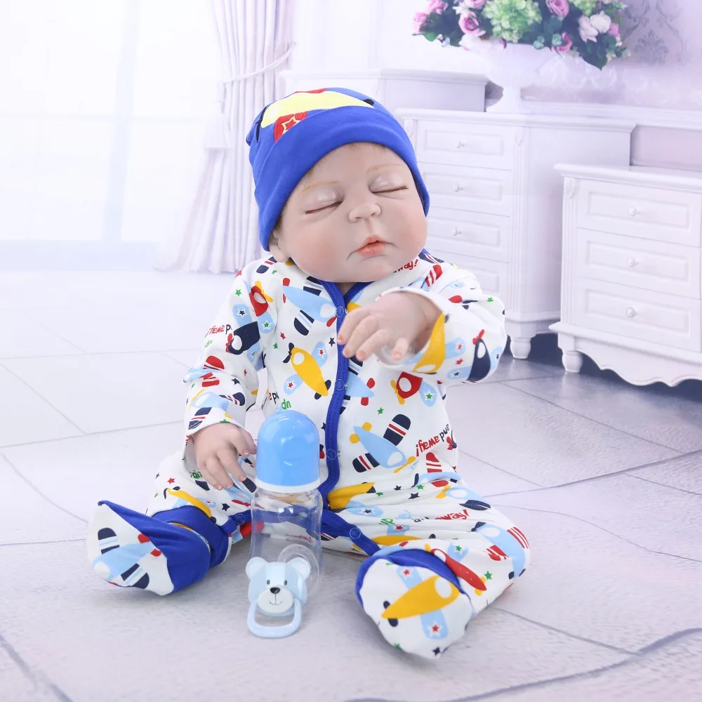 Силиконовая кукла reborn baby doll с закрытыми глазами для всего тела новорожденных